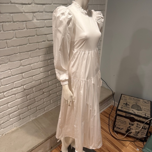 Danielle Bernstein White Boho Prairie Dress Sleeve Maxi Cottagecore Romantic - Picture 4 of 15